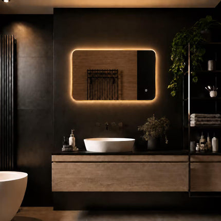 Loxa Marbella LED Spiegel 80 x 60 cm - Rechthoek, Gouden Lijst