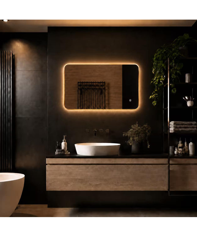 Loxa Marbella LED Spiegel 80 x 60 cm - Rechthoek, Gouden Lijst