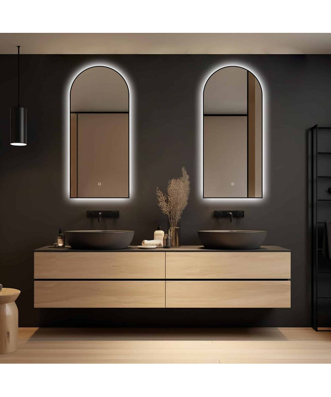 Loxa Marrakech LED Spiegel 45 x 100 cm - Rechthoek, Zwarte Lijst - afbeelding 7
