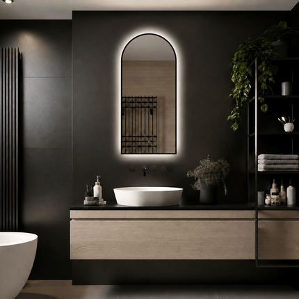 Loxa Marrakech LED Spiegel 45 x 100 cm - Rechthoek, Zwarte Lijst - afbeelding 3