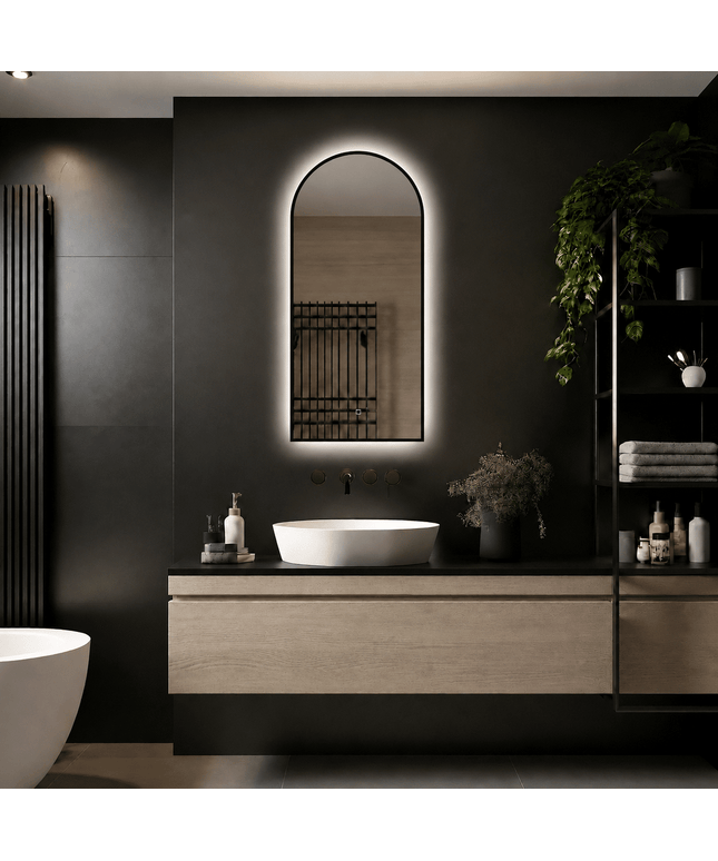 Loxa Marrakech LED Spiegel 45 x 100 cm - Rechthoek, Zwarte Lijst - afbeelding 3
