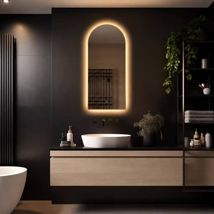Loxa Medina LED Spiegel 45 x 100 cm - Rechthoek, Gouden Lijst - afbeelding 4