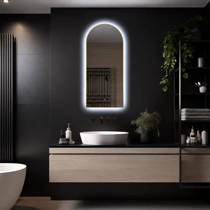Loxa Medina LED Spiegel 45 x 100 cm - Boogvorm, Gouden Lijst