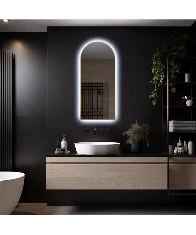 Loxa Medina LED Spiegel 45 x 100 cm - Boogvorm, Gouden Lijst