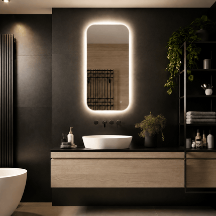 Loxa Milano LED Spiegel 50 x 100 cm - Rechthoek, Gouden Lijst - afbeelding 2