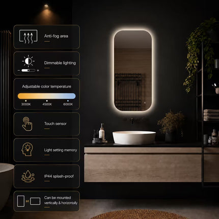 Loxa Moderna LED Spiegel 50 x 100 cm - Rechthoek - afbeelding 4