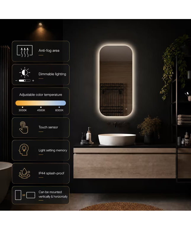 Loxa Moderna LED Spiegel 50 x 100 cm - Rechthoek - afbeelding 4