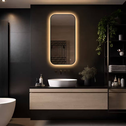 Loxa Monaco LED Spiegel 50 x 100 cm - Rechthoek, Zwarte Lijst