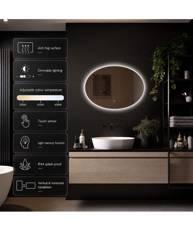Loxa Rondo Ovale LED Spiegel 100 x 70 cm