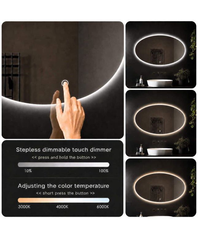 Loxa Rondo Ovale LED Spiegel 100 x 70 cm - afbeelding 2