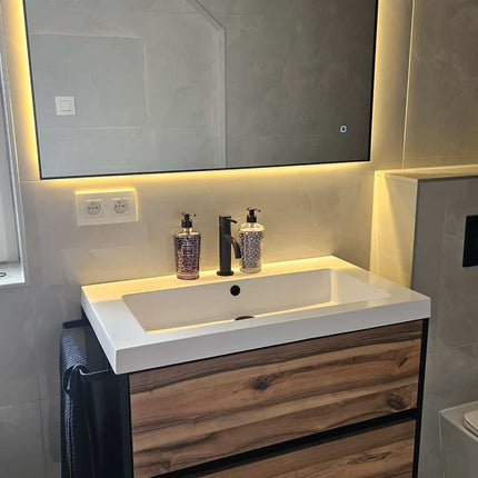 Loxa Sorento LED Spiegel 100 x 60 cm - Rechthoek, Zwarte Lijst