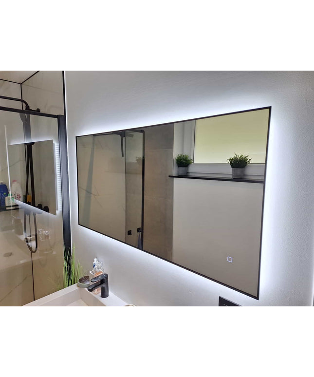 Loxa Sorento LED Spiegel 120 x 60 cm - Rechthoek, Zwarte Lijst