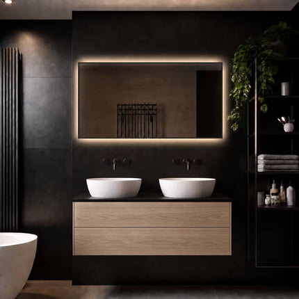 Loxa Sorento LED Spiegel 120 x 60 cm - Rechthoek, Zwarte Lijst