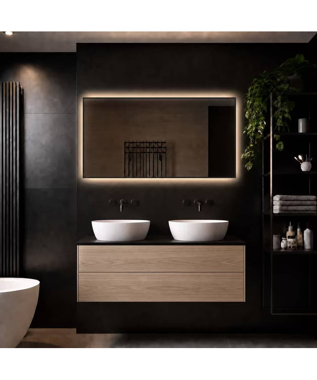 Loxa Sorento LED Spiegel 120 x 60 cm - Rechthoek, Zwarte Lijst