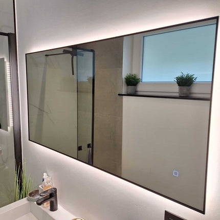 Loxa Sorento LED Spiegel 120 x 60 cm - Rechthoek, Zwarte Lijst