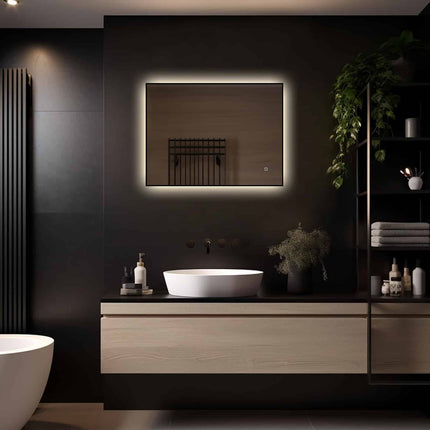 Loxa Sorento LED Spiegel 80 x 60 cm - Rechthoek, Zwarte Lijst