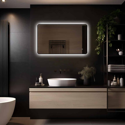 Loxa Valencia LED Spiegel 100 x 60 cm - Rechthoek, Zwarte Lijst