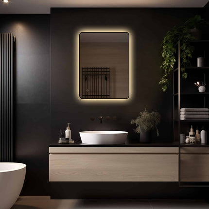 Loxa Valencia LED Spiegel 80 x 60 cm - Rechthoek, Zwarte Lijst