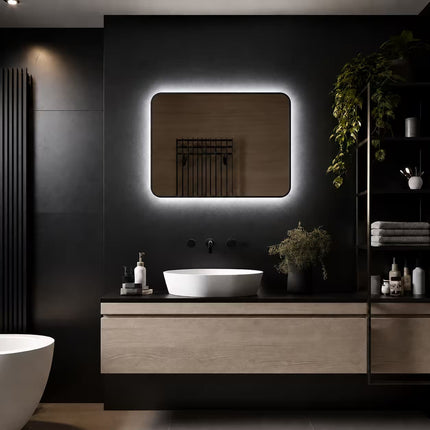 Loxa Valencia LED Spiegel 80 x 60 cm - Rechthoek, Zwarte Lijst - afbeelding 5