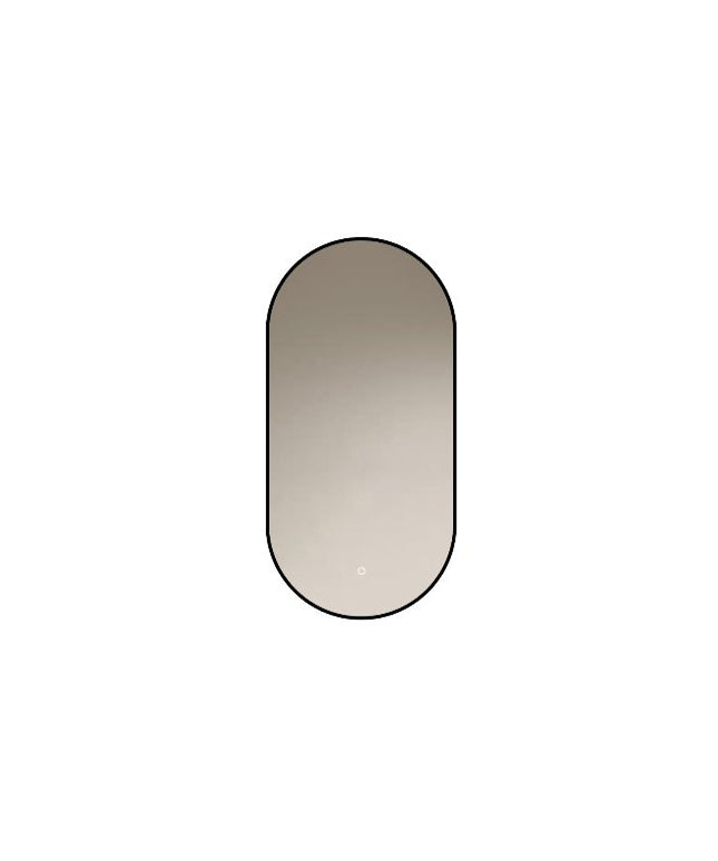 Loxa Vienna Ovale LED Spiegel 40 x 80 cm - Zwarte Lijst