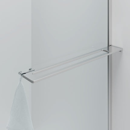 CURVY Inloopdouche gebogen met handdoekhouder - 100x200cm - Chroom - afbeelding 2