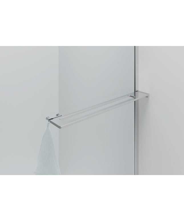 CURVY Inloopdouche gebogen met handdoekhouder - 100x200cm - Chroom - afbeelding 2