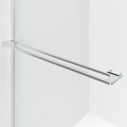 CURVY Inloopdouche gebogen met handdoekhouder - 1200x2000mm - Chroom - afbeelding 2