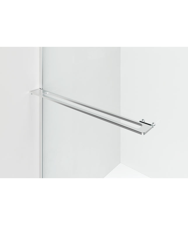 CURVY Inloopdouche gebogen met handdoekhouder - 1200x2000mm - Chroom - afbeelding 2