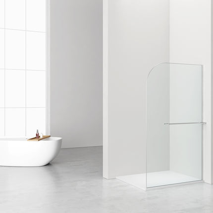 CURVY Inloopdouche gebogen met handdoekhouder - 1200x2000mm - Chroom - afbeelding 3
