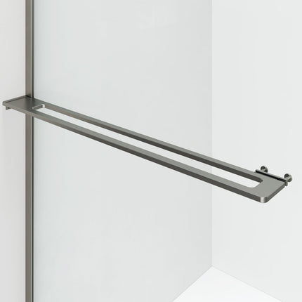 Aloni CURVY Walk-in shower com porta-toalha - Curvo - Vidro de segurança de 8 mm - 120x200 cm - Gunmetal - Anti-calcário - Vidro transparente