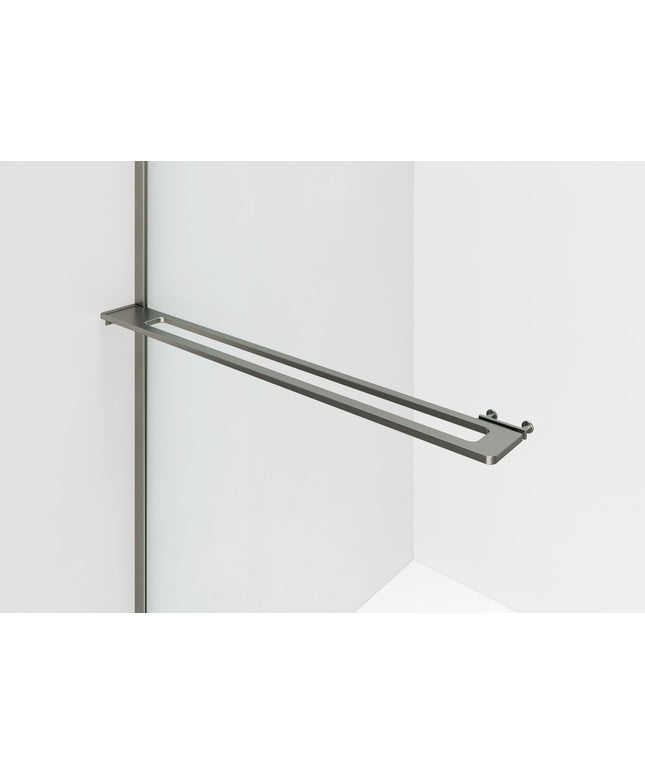 Aloni CURVY Walk-in shower com porta-toalha - Curvo - Vidro de segurança de 8 mm - 120x200 cm - Gunmetal - Anti-calcário - Vidro transparente