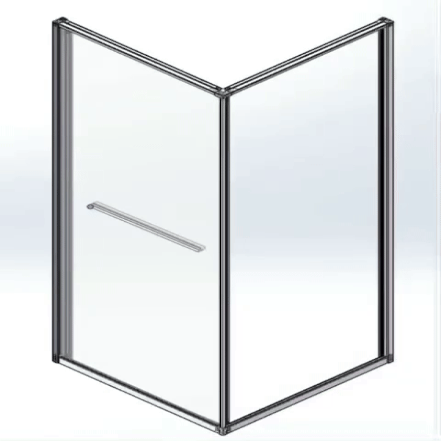 INSLIDE Douchecabine - Naar binnen schuivende deur met zijwand - 90x90x200cm - Geborsteld koper - afbeelding 3