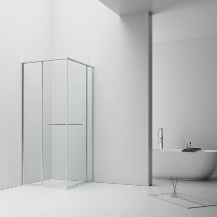 INSLIDE Douchecabine - Naar binnen schuivende deur met zijwand - 90x90x200cm - Chroom - afbeelding 2