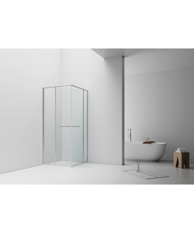 INSLIDE Douchecabine - Naar binnen schuivende deur met zijwand - 90x90x200cm - Chroom - afbeelding 2