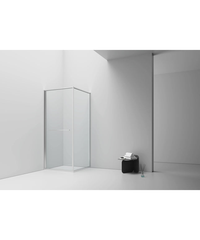 INSLIDE Douchecabine - Naar binnen schuivende deur met zijwand - 90x90x200cm - Chroom