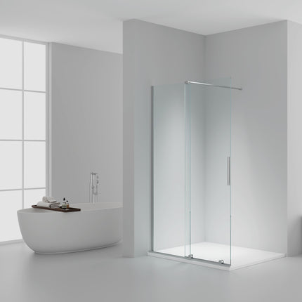 X-SLIDE Inloopdouche met schuifdeur voor nis - 120x200cm - Chroom helder glas