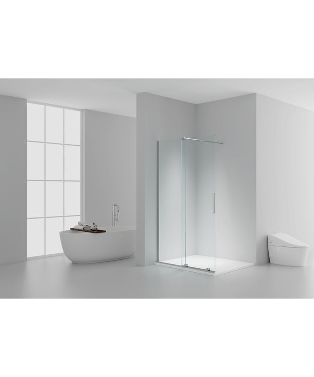 X-SLIDE Inloopdouche met schuifdeur voor nis - 120x200cm - Chroom helder glas