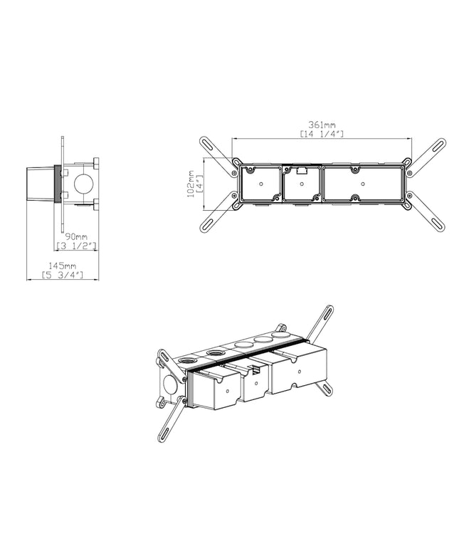 DutchLine - Inbouw Thermostatische Douchekraan - 2-Weg