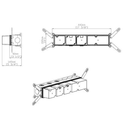 DutchLine - Inbouw Thermostatische Douchekraan - 3-Weg
