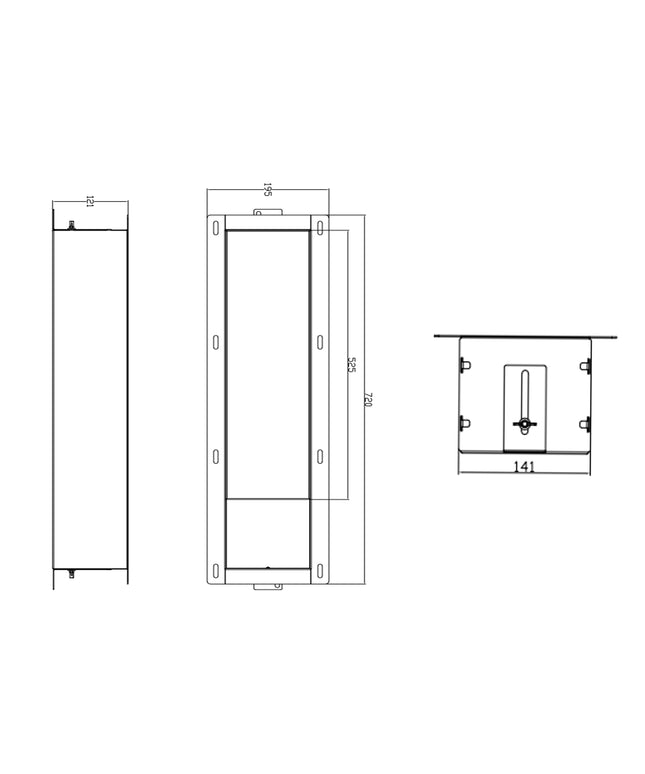 DutchLine - Basis Inbouw Reserve Rol En Toiletrolhouder - 740x195x121