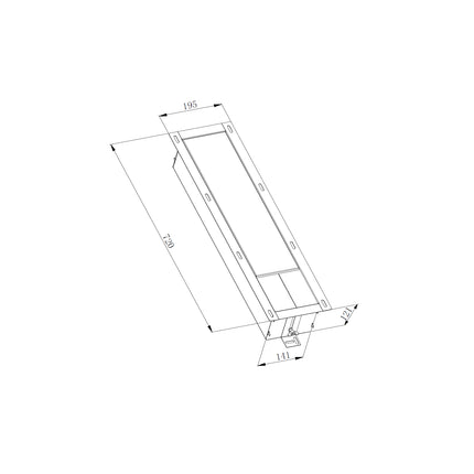 DutchLine - Basis Inbouw Reserve Rolhouder - 720*195*121