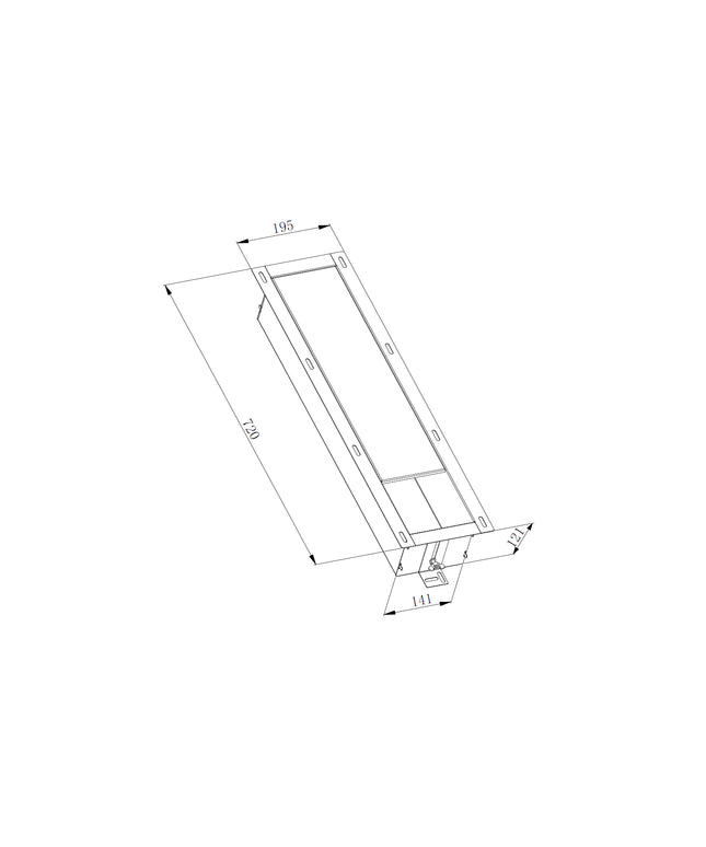 DutchLine - Basis Inbouw Reserve Rolhouder - 720*195*121