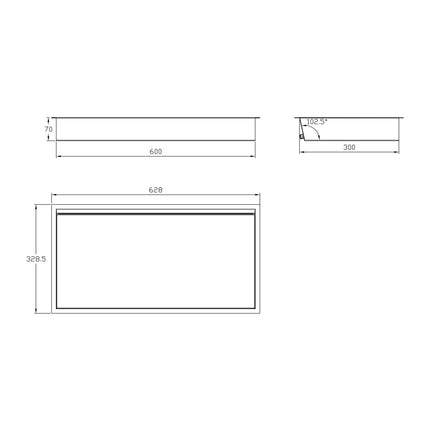 DutchLine - Inbouw Nis Met Ledstrip - 300*600 - Geborsteld messing Goud