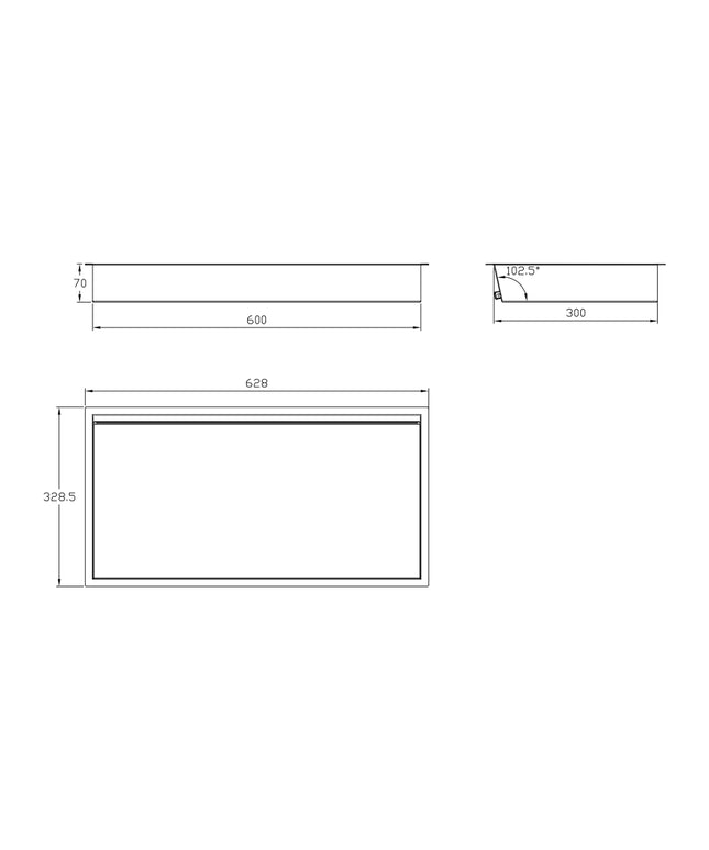 DutchLine - Inbouw Nis Met Ledstrip - 300*600 - Geborsteld messing Goud