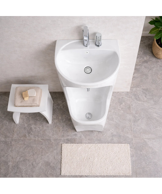 DutchLine - Keramische Wastafel DUO WUDU - Glans Wit