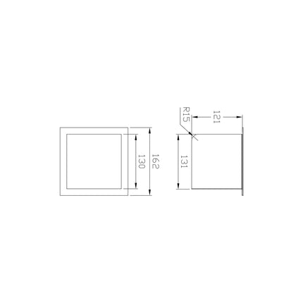 DutchLine - Losse Inbouw Reserve Rolhouder - 160*160*122 – Geborsteld messing Goud