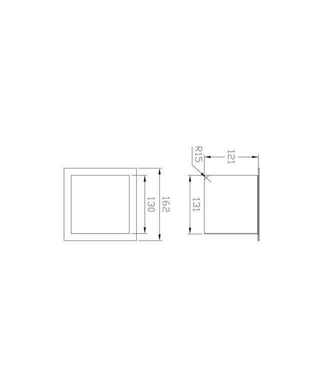 DutchLine - Losse Inbouw Reserve Rolhouder - 160*160*122 – Geborsteld koper