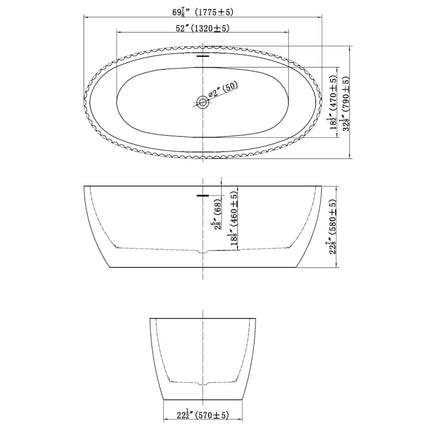 DutchLine - Vrijstaand Bad Schelp - Glans Wit - 1800x800x580