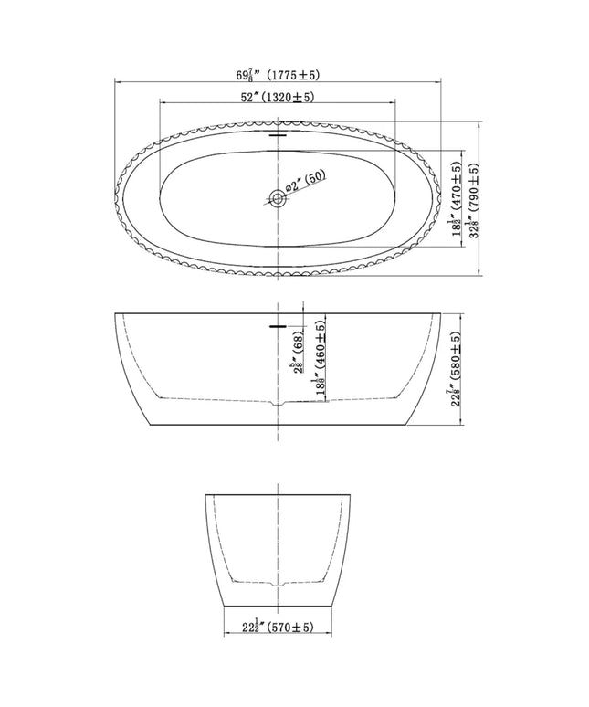 DutchLine - Vrijstaand Bad Schelp - Glans Wit - 1800x800x580