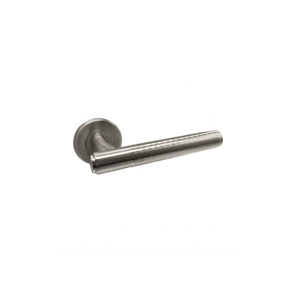 DutchLine Hammer deurkruk PC55 geborsteld staal handgehamerd RVS